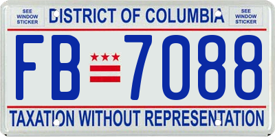 DC license plate FB7088