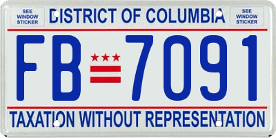 DC license plate FB7091