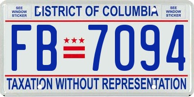 DC license plate FB7094