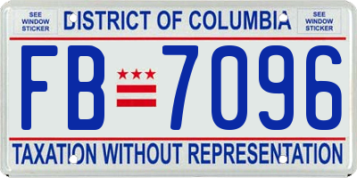 DC license plate FB7096