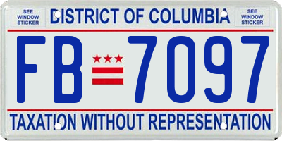 DC license plate FB7097