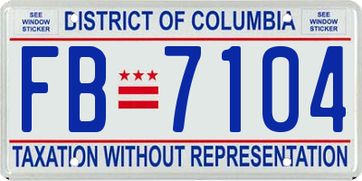 DC license plate FB7104