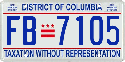 DC license plate FB7105