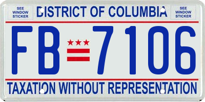 DC license plate FB7106