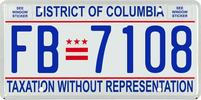 DC license plate FB7108