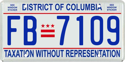 DC license plate FB7109