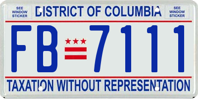 DC license plate FB7111