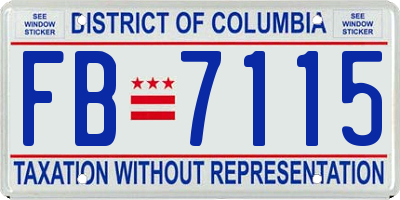 DC license plate FB7115