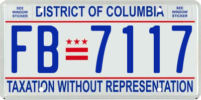 DC license plate FB7117