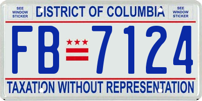 DC license plate FB7124