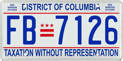 DC license plate FB7126