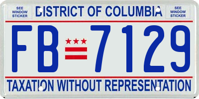 DC license plate FB7129