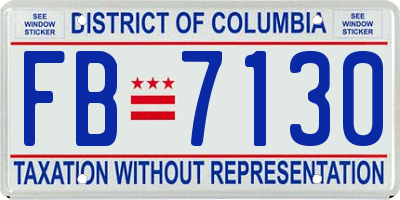 DC license plate FB7130