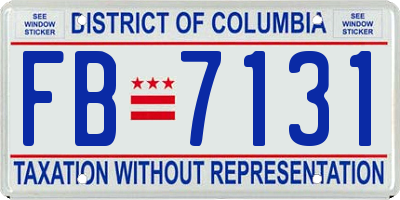 DC license plate FB7131