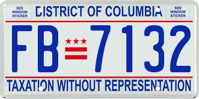 DC license plate FB7132