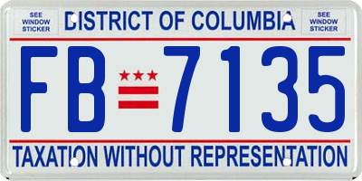 DC license plate FB7135