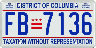 DC license plate FB7136