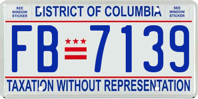 DC license plate FB7139