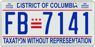 DC license plate FB7141