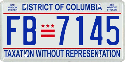 DC license plate FB7145