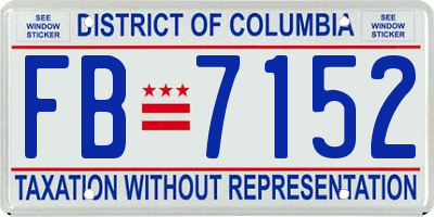 DC license plate FB7152