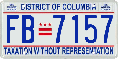 DC license plate FB7157