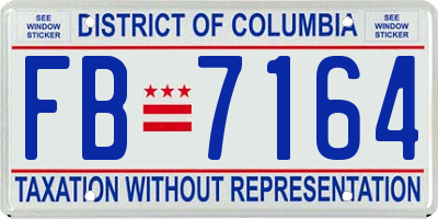 DC license plate FB7164