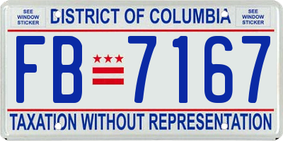 DC license plate FB7167