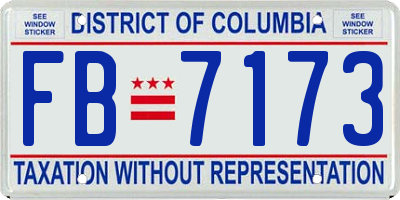 DC license plate FB7173