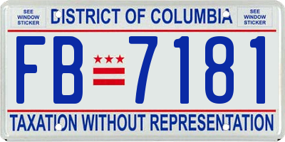 DC license plate FB7181