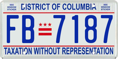 DC license plate FB7187