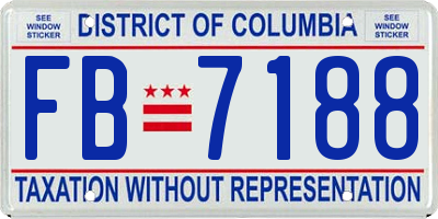 DC license plate FB7188