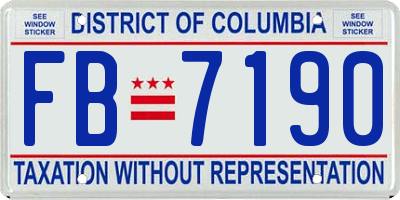 DC license plate FB7190