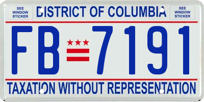 DC license plate FB7191