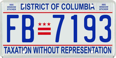 DC license plate FB7193