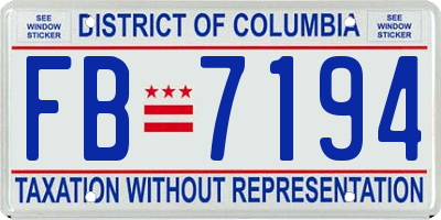 DC license plate FB7194