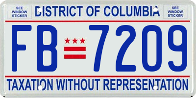 DC license plate FB7209