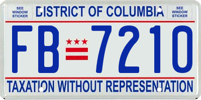 DC license plate FB7210