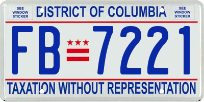 DC license plate FB7221