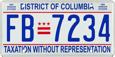 DC license plate FB7234