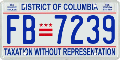 DC license plate FB7239