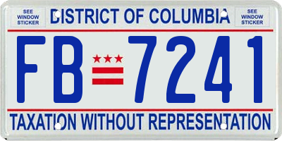 DC license plate FB7241