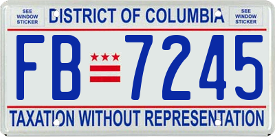 DC license plate FB7245