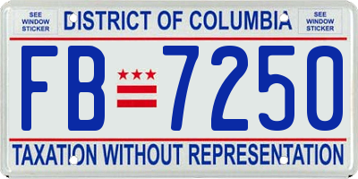 DC license plate FB7250