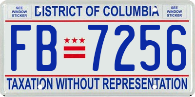 DC license plate FB7256