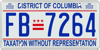 DC license plate FB7264