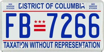 DC license plate FB7266