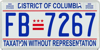 DC license plate FB7267