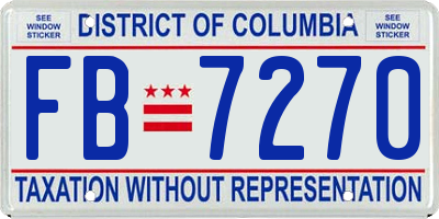 DC license plate FB7270