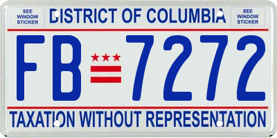 DC license plate FB7272